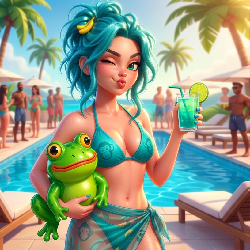 Memecoin Mia: aped a frog. frog is up. i'm a genius.